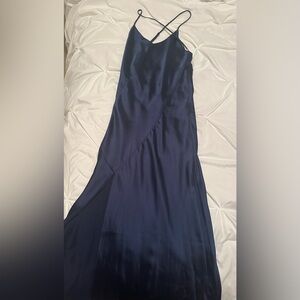 House of Harlow 1960 Midnight Blue Satin Dress